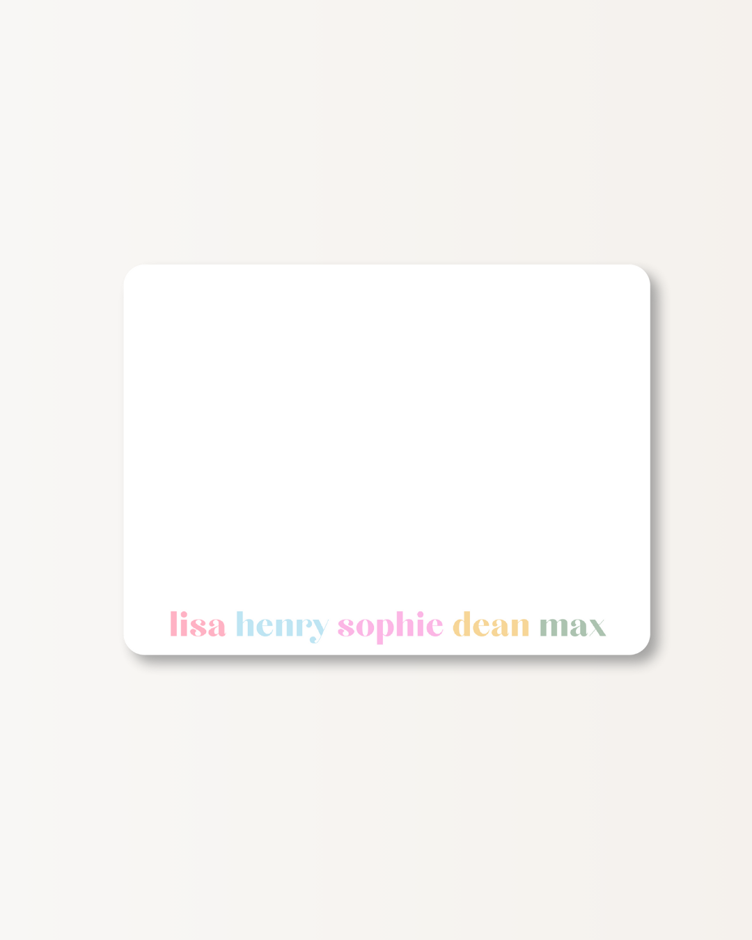 Pastel Listed Stationery
