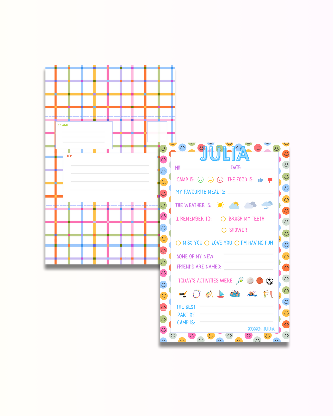 Foldable Smiley Face Fill-In Notepad