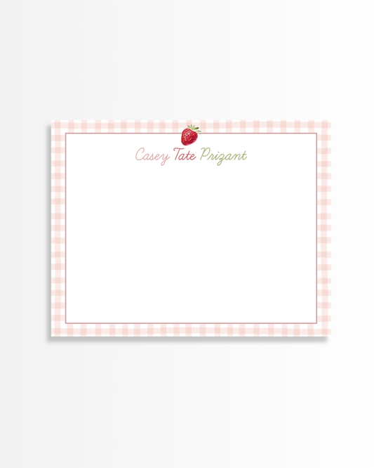 Strawberry Gingham Stationery