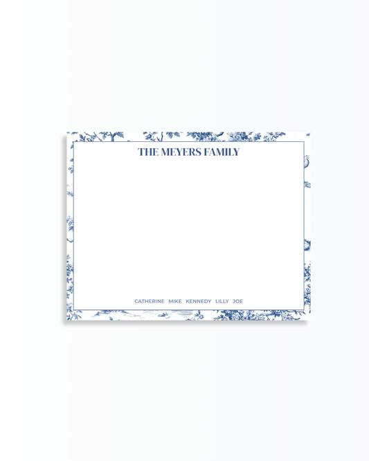 Toile Stationery - Blue