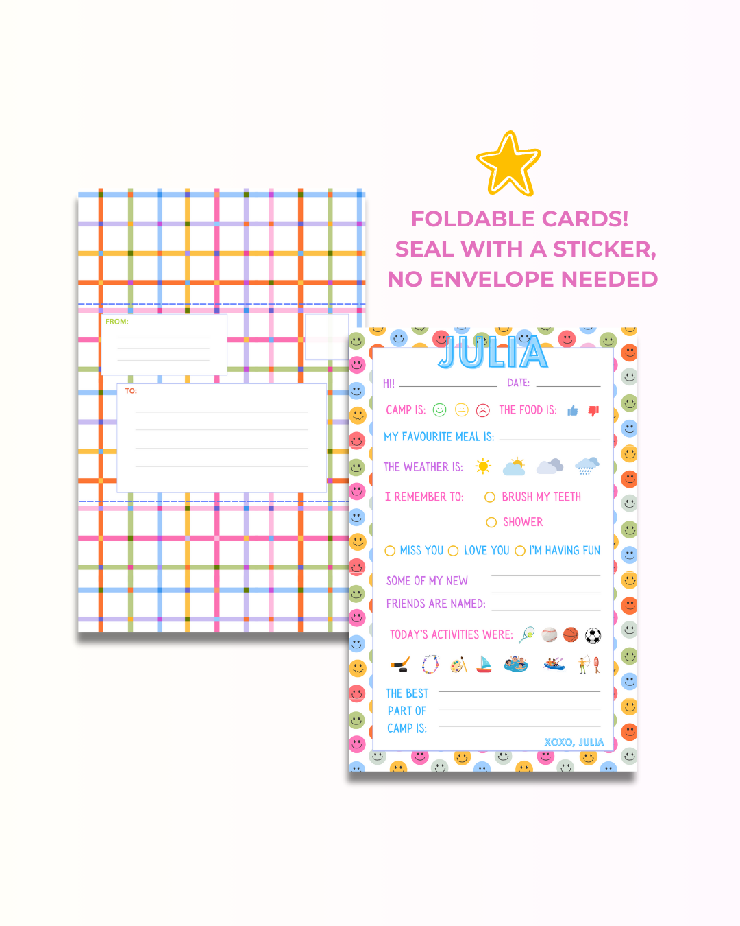 Foldable Smiley Face Fill-In Notepad