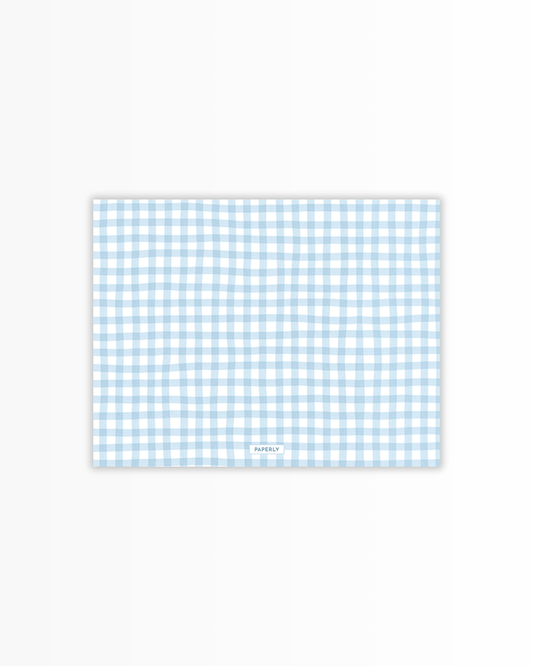 Blue Gingham Car Stationery