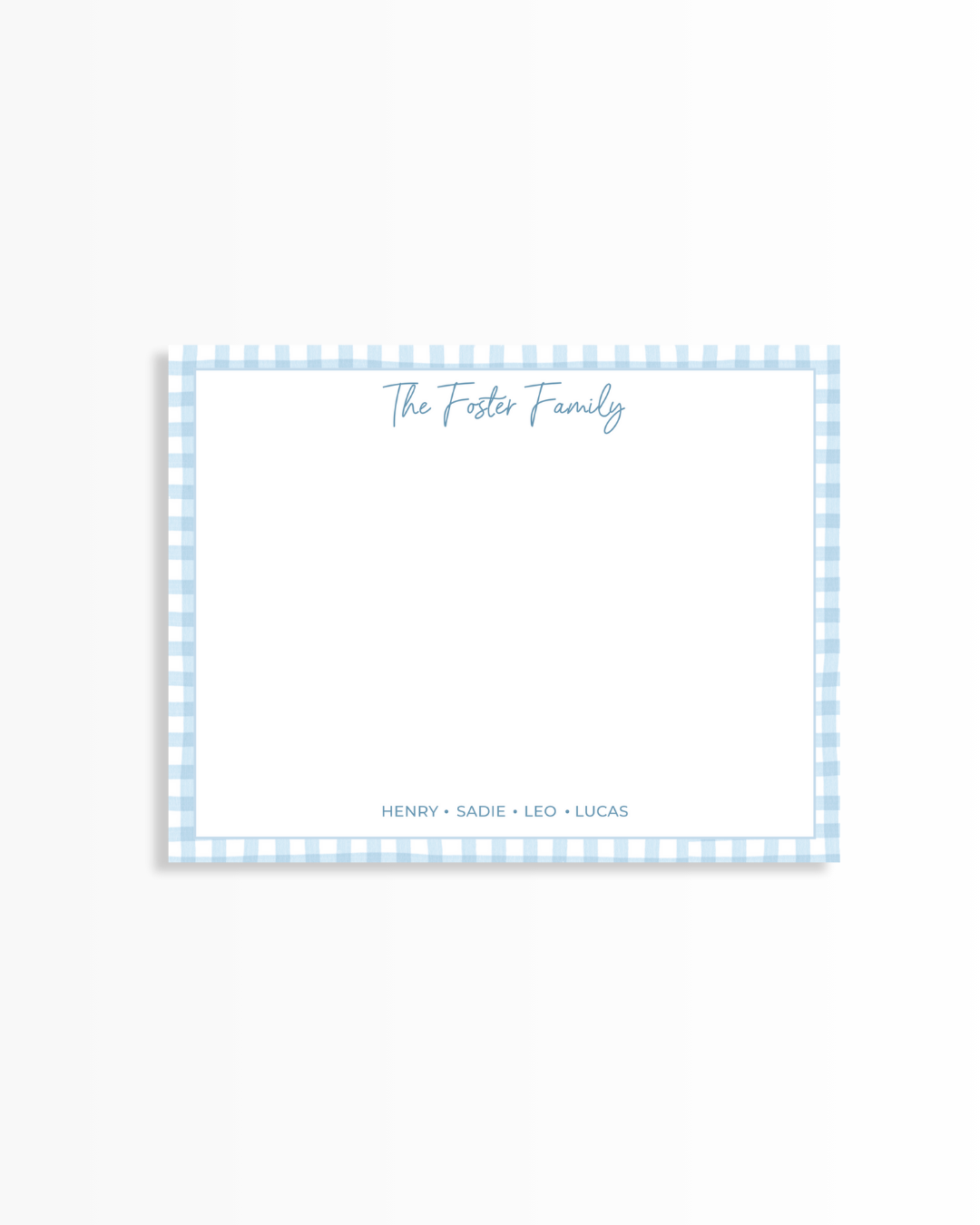 Blue Gingham Stationery