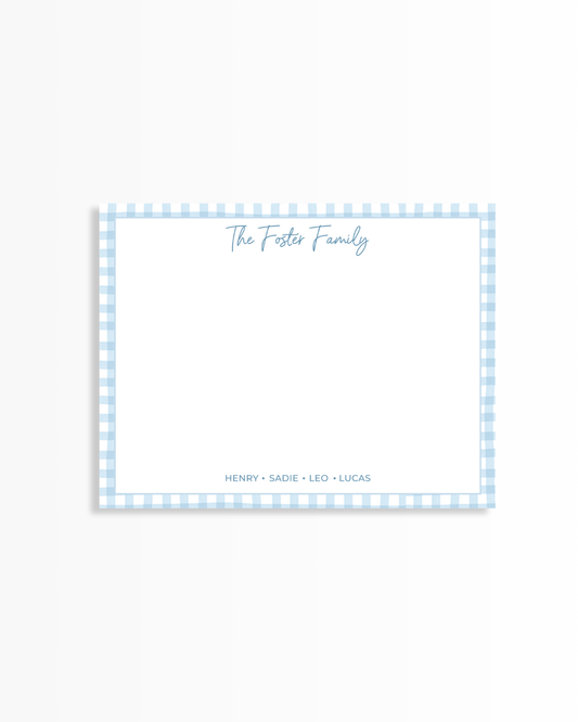 Blue Gingham Stationery