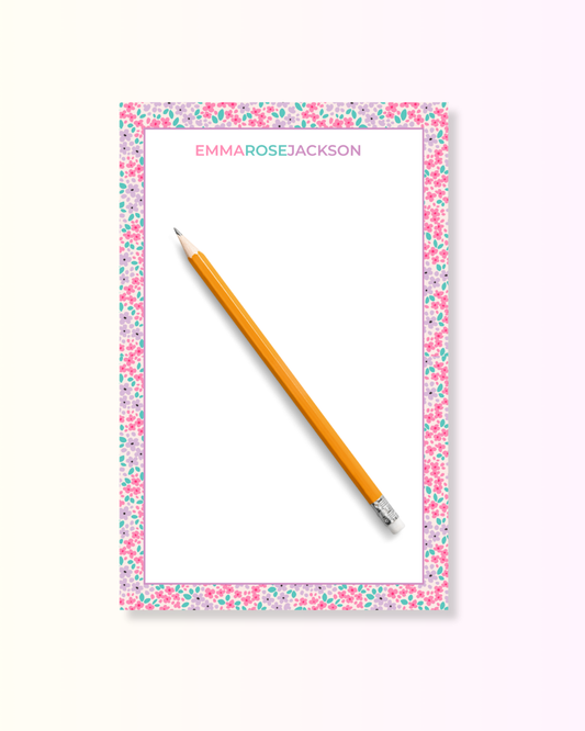 Pink Floral Notepad