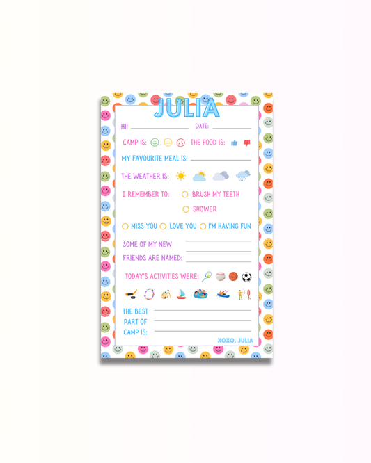 Foldable Smiley Face Fill-In Notepad