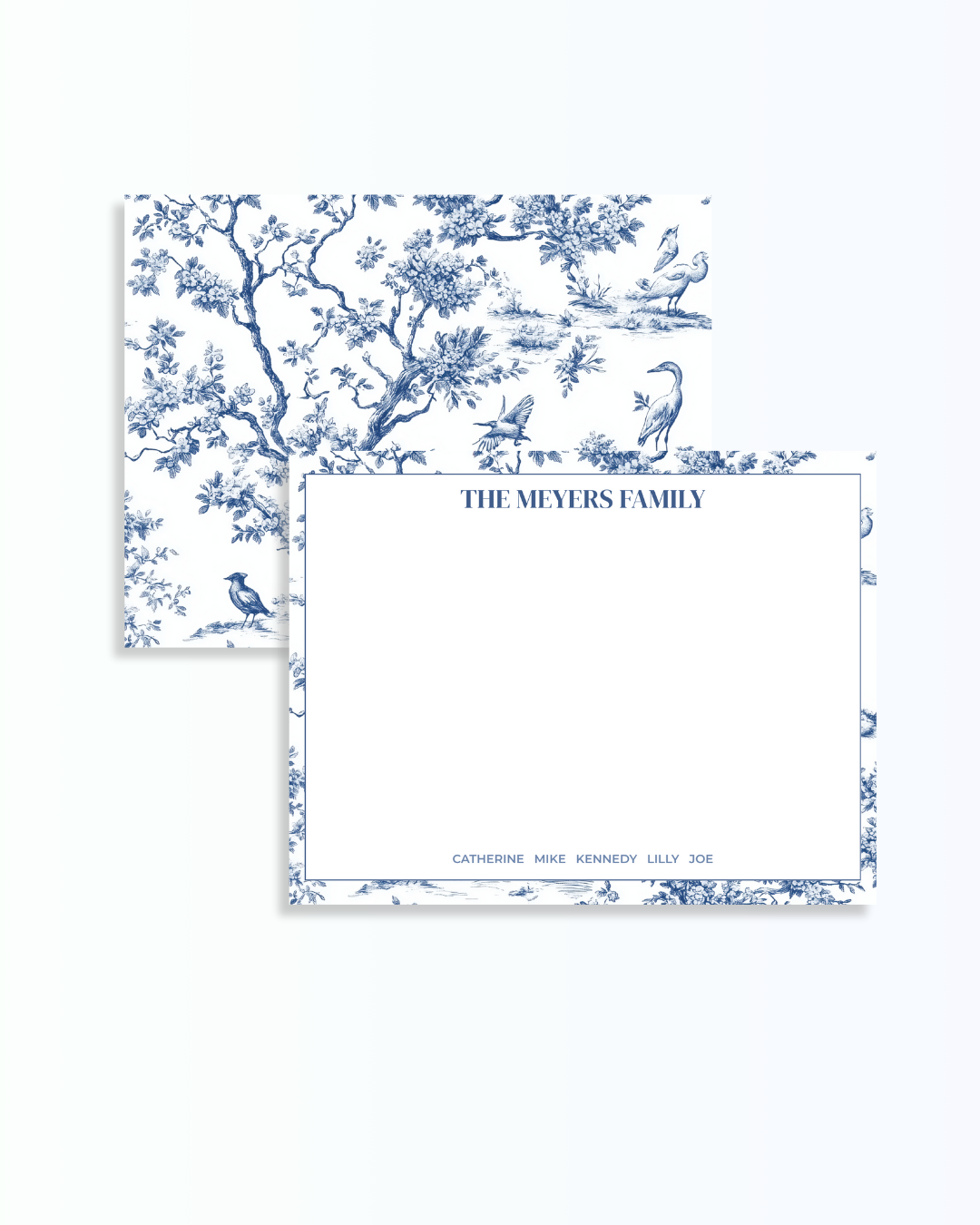 Toile Stationery - Blue