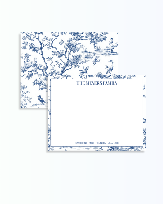 Toile Stationery - Blue