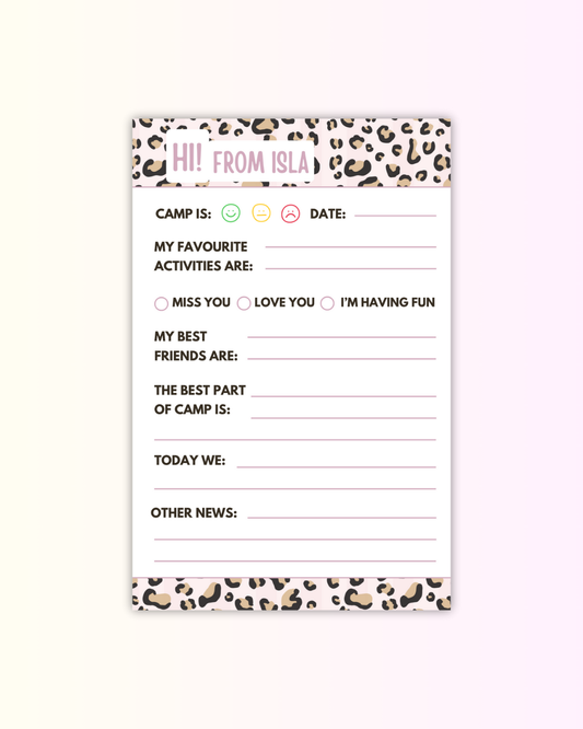 Pink Leopard Fill-In Notepad