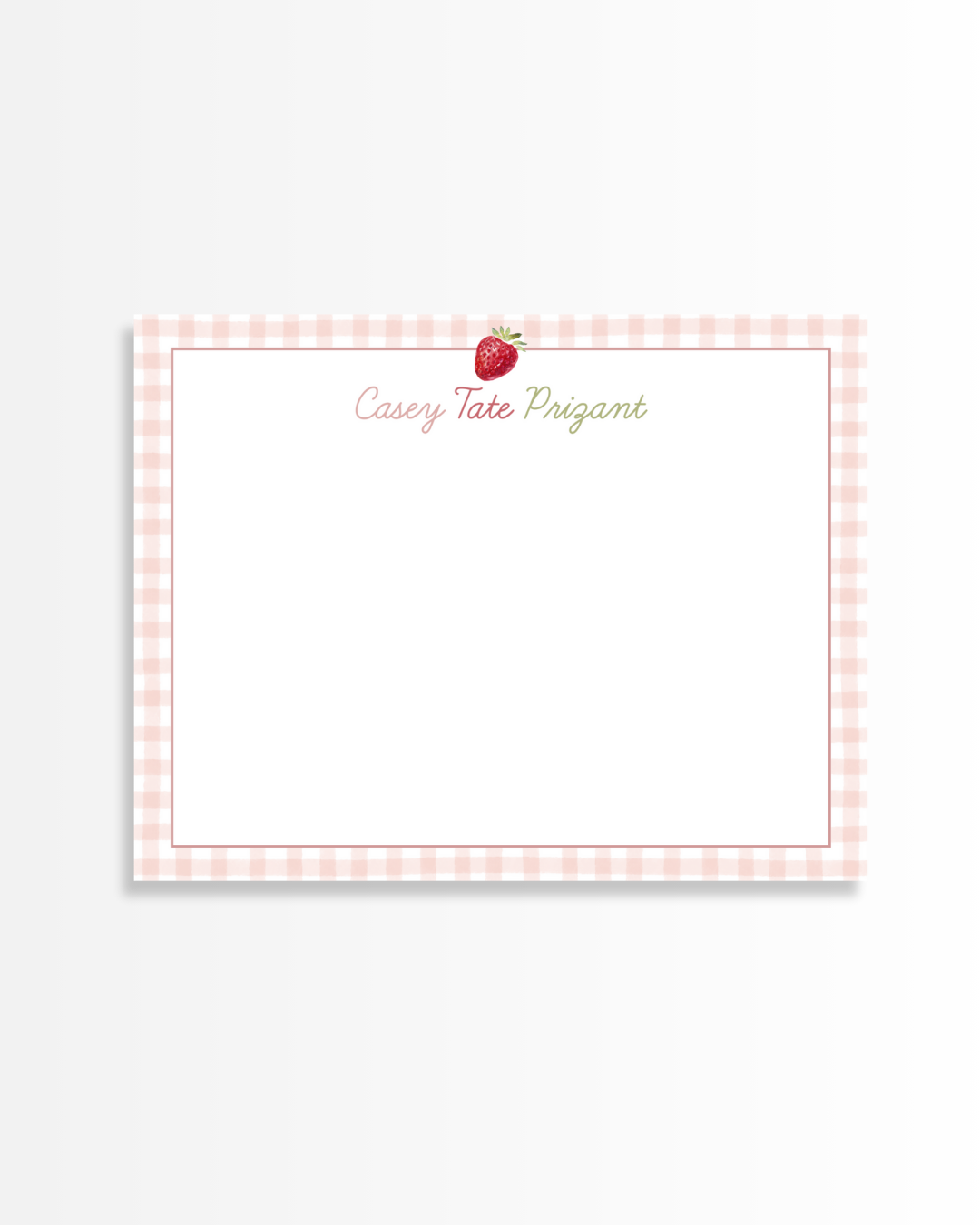 Strawberry Gingham Stationery