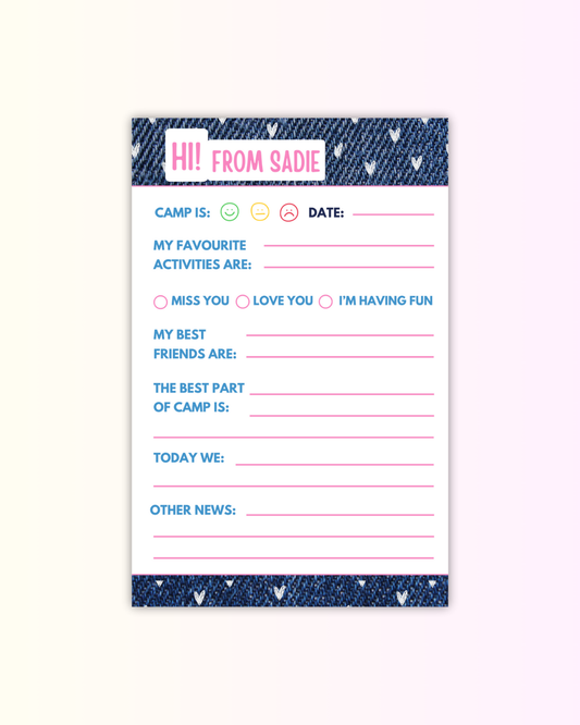 Denim Heart Fill-In Notepad