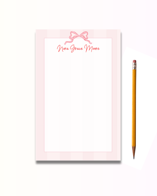 Pink Bow Notepad