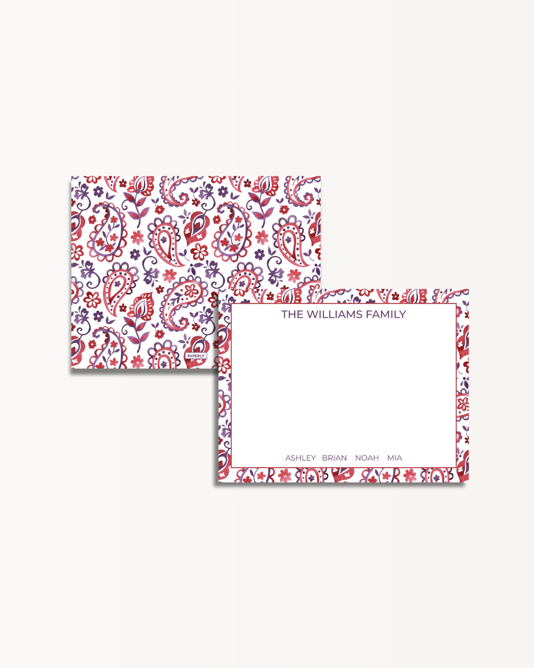 Paisley Red/Purple Set