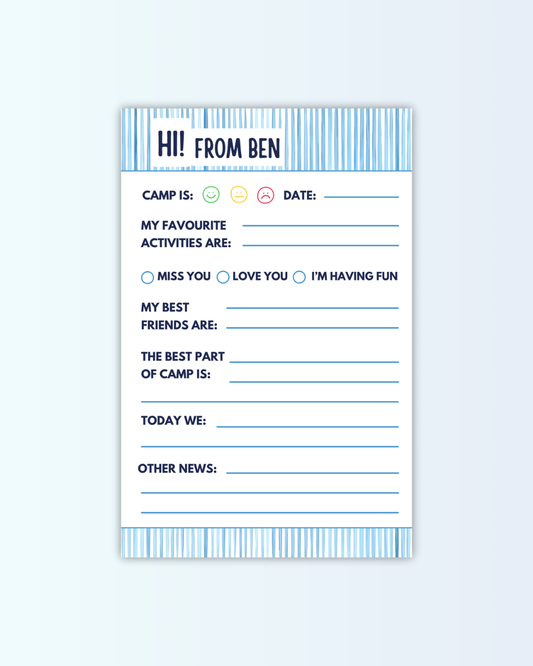 Blue Stripe Fill-In Notepad