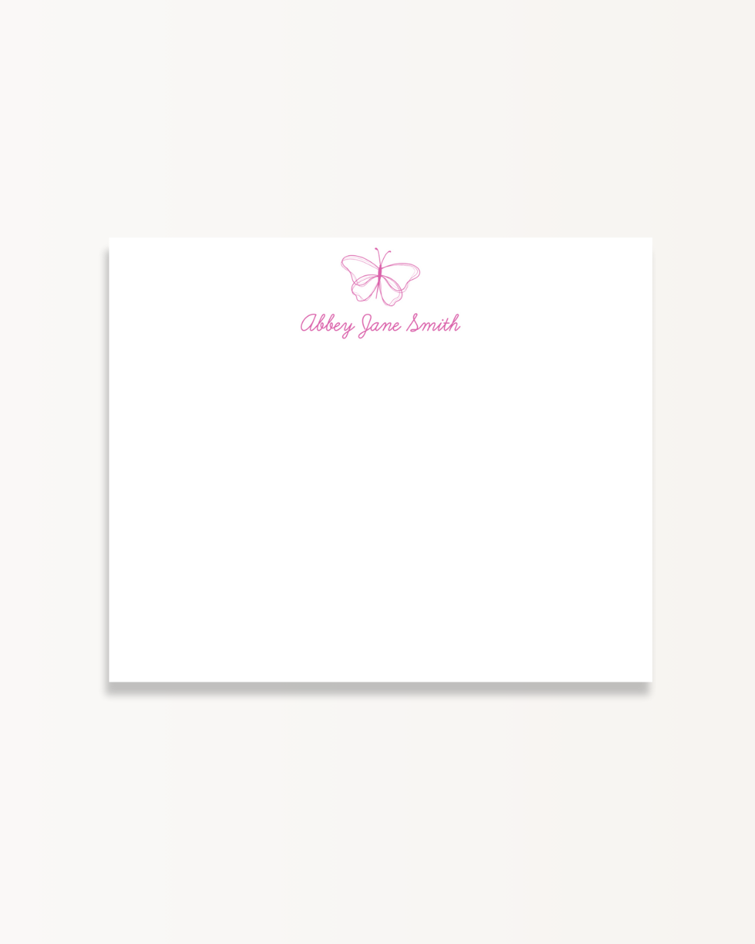 Pink Butterfly Stationery
