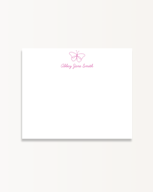 Pink Butterfly Stationery